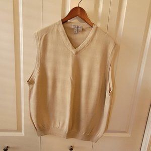 Eddie Bauer Tan Cotton V-Neck, Size XL. EEUC